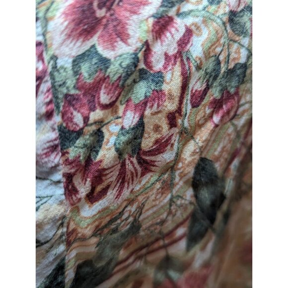 Soft Surroundings Blouse Women’s S Peach Rust Green Floral Tunic Cottage Fairy - Picture 4 of 14